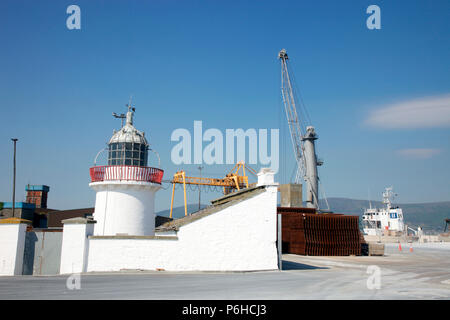 Der alte Leuchtturm, Greenore, Carlingford Lough, Irland Stockfoto