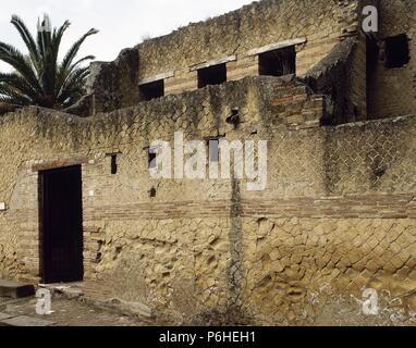 Italien. Herculaneum. Das Haus der Hirsche. 1. ANZEIGE. Eingang. Stockfoto