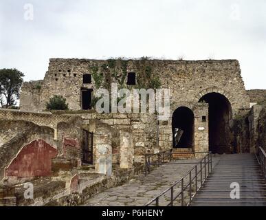 Italien. Pompeji. Marina-Tor. Westliche Grenze der Stadt an der Via Marina. Stockfoto