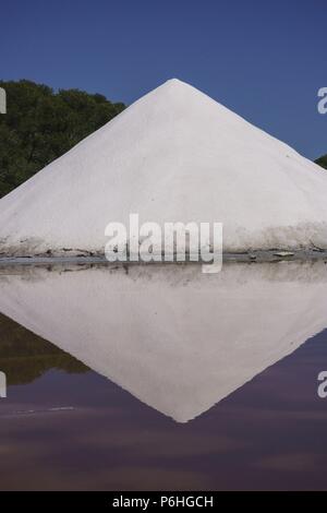 Salinas de Sa Vall o de la Colonia de Sant Jordi son las segundas más Antiguas del mundo (siglo IV ein. C.), Ses Salines, Mallorca, Balearen, Spanien. Stockfoto