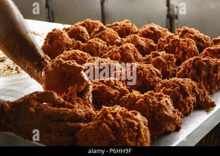 Especiado y sobrasada, mezcla de la Matanza Seleccion del Cerdo, Llucmajor, Mallorca, Balearen, Spanien. Stockfoto