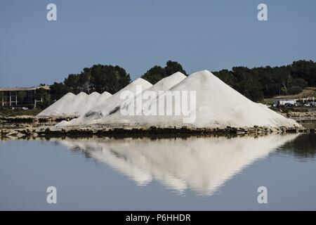 Salinas de Sa Vall o de la Colonia de Sant Jordi son las segundas más Antiguas del mundo (siglo IV ein. C.), Ses Salines, Mallorca, Balearen, Spanien. Stockfoto