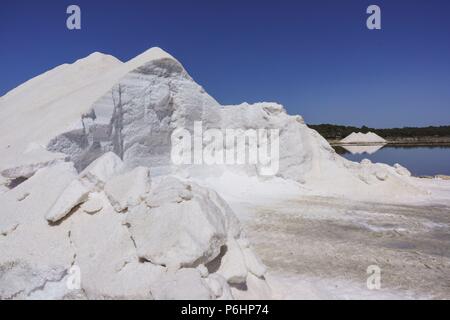 Salinas de Sa Vall o de la Colonia de Sant Jordi son las segundas más Antiguas del mundo (siglo IV ein. C.), Ses Salines, Mallorca, Balearen, Spanien. Stockfoto