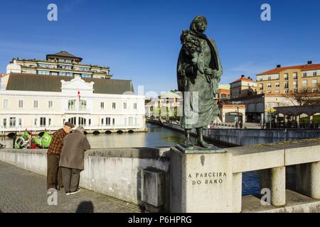 Edificio de la antigua capitania del Puerto, Kanal tun Cojo, Aveiro, Beira Litoral, Portugal, Europa. Stockfoto