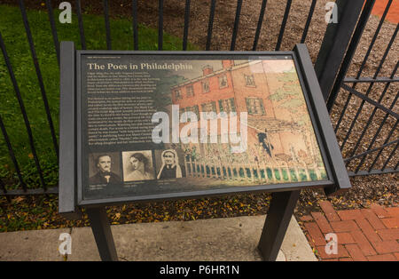 Edgar Allan Poe National Historic Site Philadelphia PA Stockfoto