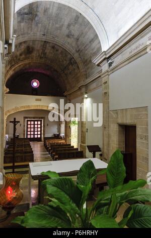 Iglesia Catolica, Santuario de Nostra Senyora de Cura, ubicado en El Puig de Cura, Pla de Mallorca, Mallorca, Islas Baleares, España. Stockfoto