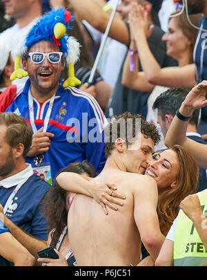 Kasan, Russland. 30 Jun, 2018. Argentinien - Frankreich, Fußball, Kazan, Juni 30, 2018 Rachel Legrain-Trapani, Freundin von Benjamin PAVARD, FRA 2 Argentinien - Frankreich 3-4 FIFA WM 2018 Russland, am Besten von 16, Saison 2018/2019, 30. Juni 2018 Stadion K a z a n - A r e n a in Kasan, Russland. © Peter Schatz/Alamy leben Nachrichten Stockfoto