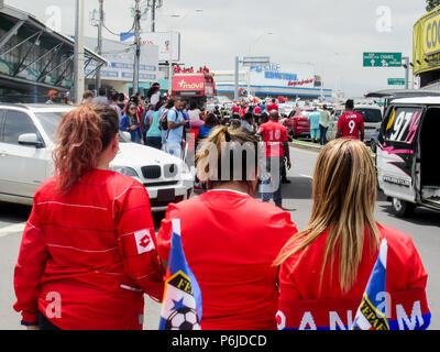 Panama City, Panama - May 30, 2018: Panama begrüßt seine Fußball-Nationalmannschaft nach der Teilnahme an der FIFA Fußball-Weltmeisterschaft 2018 Credit: Mabelin Santos/Alamy leben Nachrichten Stockfoto