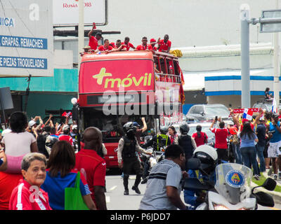 Panama City, Panama - May 30, 2018: Panama begrüßt seine Fußball-Nationalmannschaft nach der Teilnahme an der FIFA Fußball-Weltmeisterschaft 2018 Credit: Mabelin Santos/Alamy leben Nachrichten Stockfoto