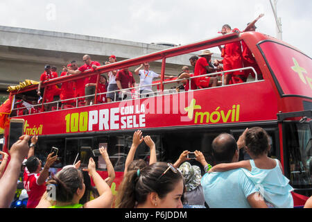 Panama City, Panama - May 30, 2018: Panama begrüßt seine Fußball-Nationalmannschaft nach der Teilnahme an der FIFA Fußball-Weltmeisterschaft 2018 Credit: Mabelin Santos/Alamy leben Nachrichten Stockfoto