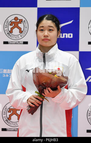 Takasaki Arena, Gunma, Japan. 30. Juni, 2018. Moeri Handa (JPN), 30. Juni 2018 - Trampolin: der Japanischen Welt Trampolin Meisterschaft Studien in Takasaki Arena, Gunma, Japan. Credit: MATSUO. K/LBA SPORT/Alamy leben Nachrichten Stockfoto