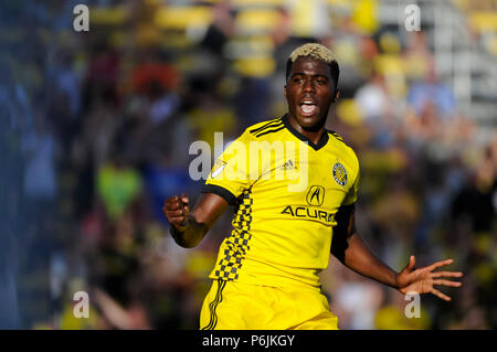 Samstag, Juni 30, 2018: Columbus Crew SC vorwärts Christine Zerdes (11) feiert seinen Elfmeter im Spiel zwischen Real Salt Lake und Columbus Crew SC an MAPFRE Stadium, in Columbus, OH. Pflichtfeld Foto: Dorn Byg/Cal Sport Media. Columbus Crew SC2-Real Salt Lake 0 Stockfoto