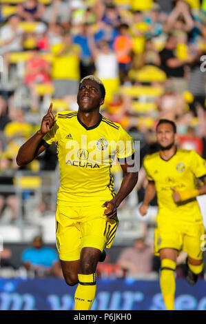 Samstag, Juni 30, 2018: Columbus Crew SC vorwärts Christine Zerdes (11) feiert seinen Elfmeter im Spiel zwischen Real Salt Lake und Columbus Crew SC an MAPFRE Stadium, in Columbus, OH. Pflichtfeld Foto: Dorn Byg/Cal Sport Media. Columbus Crew SC2-Real Salt Lake 0 Stockfoto