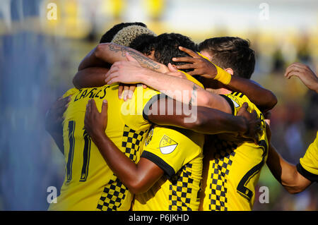 Samstag, Juni 30, 2018: Columbus Crew SC vorwärts Christine Zerdes (11) feiert seinen Elfmeter im Spiel zwischen Real Salt Lake und Columbus Crew SC an MAPFRE Stadium, in Columbus, OH. Pflichtfeld Foto: Dorn Byg/Cal Sport Media. Columbus Crew SC2-Real Salt Lake 0 Stockfoto