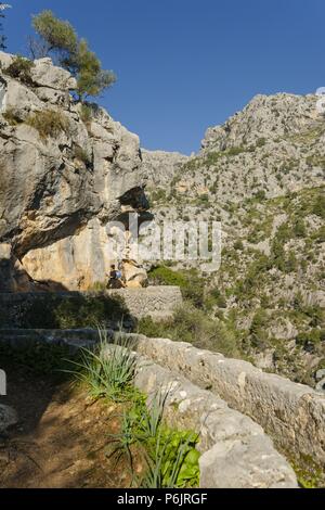 Antigua acequia de Solleric, Torrente de Almadrà, Sierra de Tramuntana, Mallorca, Balearen, Spanien, Europa.