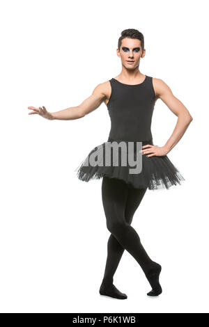 Stattliche Ballett Künstler in Tutu Rock Stockfoto