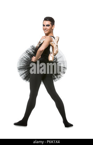 Stattliche Ballett Künstler in Tutu Rock Stockfoto