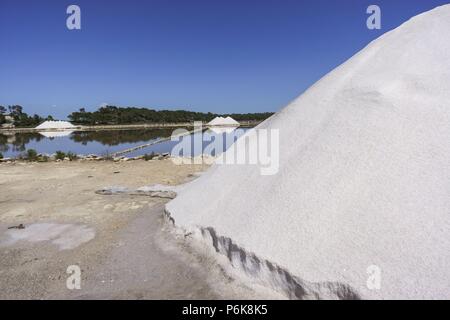 Salinas de Sa Vall o de la Colonia de Sant Jordi son las segundas más Antiguas del mundo (siglo IV ein. C.), Ses Salines, Mallorca, Balearen, Spanien. Stockfoto