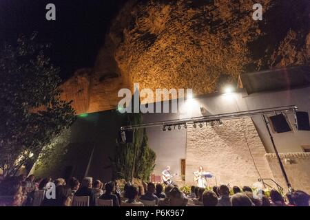 Concierto de Maria del Mar Bonet en El Santuario de nostra Senyora de Gràcia, Llucmajor, Campos. Mallorca Islas Baleares. España. Stockfoto