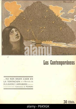 1909-04-16 Los Contemporáneos keine Änderungsanträge dejes Caer en la tentación de Alejandro Larrubiera Romero Calvet. Stockfoto