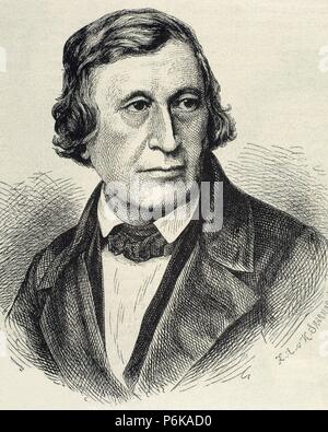 Wilhelm Grimm (1786-1859). Deutscher Autor, der jüngere der Brüder Grimm. Porträt. Gravur. Stockfoto