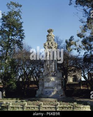 CASTRO, Rosalía de (Santiago de Compostela, 1837 - Padrón, 1885). Escritora. Figura destacada del Renacimiento gallego Del Siglo XIX. Monumento dedicado a la escritora situado en el PASEO DE LA FERRADURA de la Alameda. SANTIAGO DE COMPOSTELA. Estado de A Coruña. Galizien. España. Stockfoto