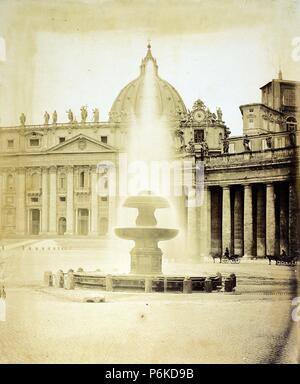 Ciudad del Vaticano, Fuente En la Plaza de San Pedro. Stockfoto