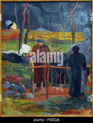 ARTE SIGLO XIX. FRANCIA. PAUL GAUGUIN (París, 1848 - Atuona, Islas Marquesas, 1903). Pintor postimpresionista Francés. Bonjour, Monsieur Gauguin, 1889. Galería Nacional de Praga. República Checa. Stockfoto