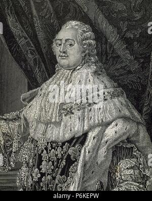 Ludwig XVI. (1754-1793). König von Frankreich. Porträt. Detail. Kupferstich, 19. Jahrhundert. Stockfoto