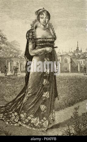 Marie-Louise von Österreich (1791-1847). Österreichische Erzherzogin, der als Herzogin von Parma von 1814 bis zu ihrem Tod regierte. Sie war Napoleons zweite Ehefrau und Kaiserin der Franzosen von 1810 bis 1814. Porträt. Gravur. des 19. Jahrhunderts. Stockfoto