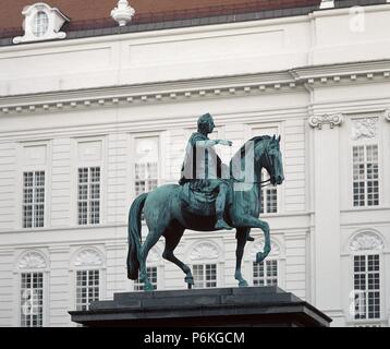 Joseph II. (1741-1790). Kaiser des Heiligen Römischen Reiches. Statue des Bildhauers Franz Anton Zauner (1746-1822). Viena. Stockfoto