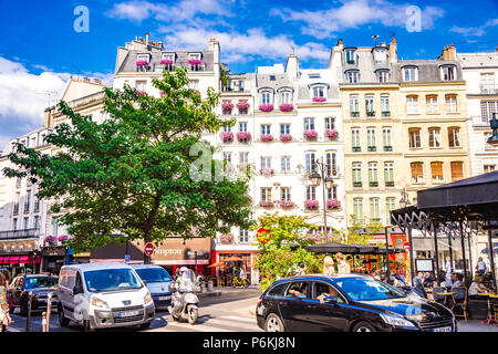 Die schönen Straßen von Saint-Germain-des-Prés in Paris, Frankreich Stockfoto