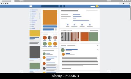 Abstrakte soziale Netzwerk seite Screenshot Stock Vektor