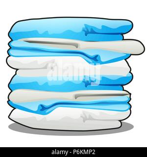 Stapel von Handtüchern auf einem weißen Hintergrund. Vektor cartoon Close-up Abbildung. Stock Vektor