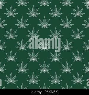 Nahtlose Muster mit Marihuana Blatt. Cannabis Hintergrund. Muster kann für Architektur Design, Tapeten verwendet werden, das Einwickeln von Dokumenten. Isolierte Vektor illustra Stock Vektor