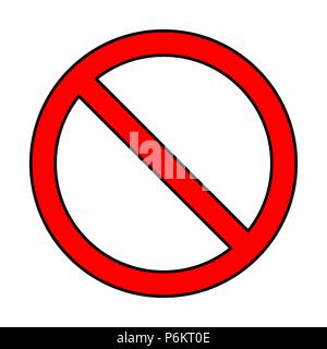 Leer kein Symbol, das Verbot oder Verboten Schild; Durchgestrichen