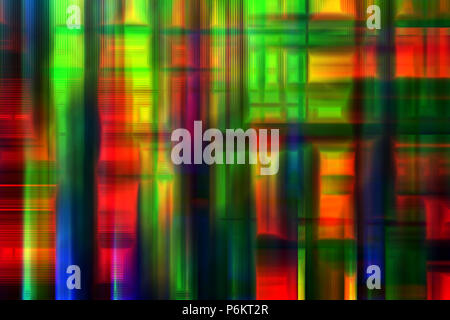 Abstrakte Kunst rainbow Linien Quadrate geometrische bunten Hintergrund Stockfoto