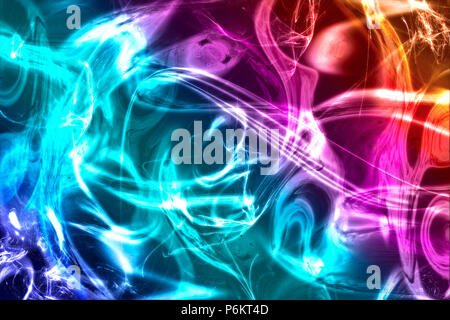 Hell leuchtende Funken abstrakte farbige Fraktale und Linien wallpaper Stockfoto