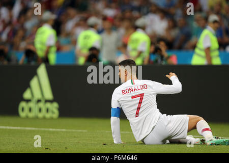 Sochi, Russland. 30. Juni, 2018. Cristiano Ronaldo (POR) Fußball / Fussball: FIFA WM Russland 2018 Umlauf von 16 match Match zwischen Uruguay 2-1 Portugal bei Fisht Stadion in Sotschi, Russland. Quelle: LBA/Alamy leben Nachrichten Stockfoto