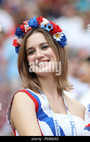 Moskau, Russland. 1 Jul, 2018. Vor dem Spiel zwischen Spanien und Russland, gültig für den Umlauf von 16 Wm 2018 an der Luzhniki Stadion in Moskau, Russland, statt verdreht. (Foto: Ricardo Moreira/Fotoarena) Credit: Foto Arena LTDA/Alamy leben Nachrichten Stockfoto