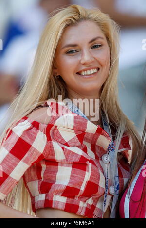 Wolgograd, Russland. 28 Juni, 2018. Polen fan Fußball / Fussball: FIFA WM Russland 2018 Match zwischen Japan 0-1 Polen an der Arena in Wolgograd Wolgograd, Russland. Credit: MUTSU KAWAMORI/LBA/Alamy leben Nachrichten Stockfoto