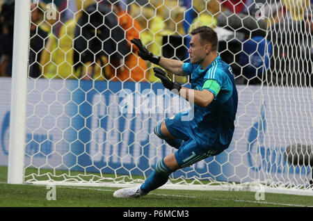 Moskau, Russische. 01. Juli, 2018. 01.07.2018. Moskau, Russland: SMOLOV in Aktion während der FIFA WM 2018 Russland, Achtel der abschließenden Fußballspiel zwischen Spanien VS RUSSLAND in Luzhniki Stadion in Moskau. Credit: Unabhängige Fotoagentur/Alamy leben Nachrichten Stockfoto