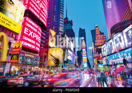 New York Times Square Leuchten Manhattan New York City Stockfoto