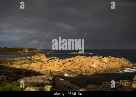 Giant's Castle; Porth Hellick; St Mary's; Scilly-Inseln, Großbritannien Stockfoto