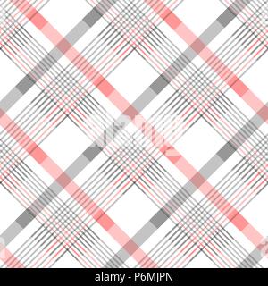 Nahtlose tartan plaid pattern in Streifen von Rot, Schwarz und Weiß. Checkered Twill-qualität Textur. Vektor swatch für den digitalen Textildruck. Stock Vektor