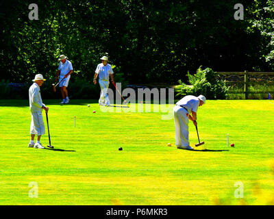 Belsay Hall Croquet Club Match Stockfoto