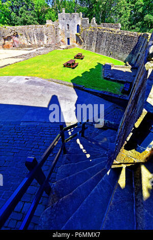 Prudhoe Castle Northumberland die äußere Bailey Stockfoto