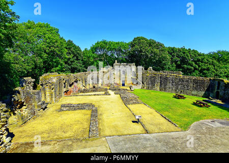 Prudhoe Castle Northumberland die äußere Bailey Stockfoto