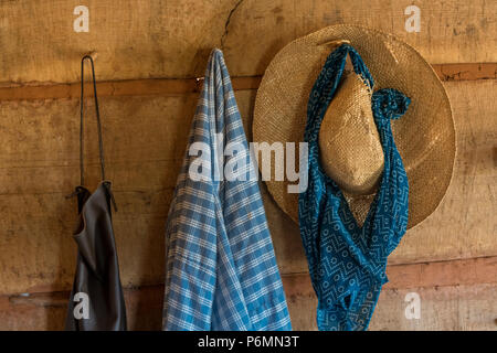 Slave Cabin Interior At Monticello. Stockfoto