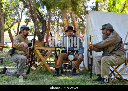 Merican Bürgerkrieg Reenactment ist ein Versuch, das Aussehen einer bestimmten Schlacht oder einer anderen Veranstaltung mit dem Amerikanischen Bürgerkrieg verbunden zu erstellen. Stockfoto